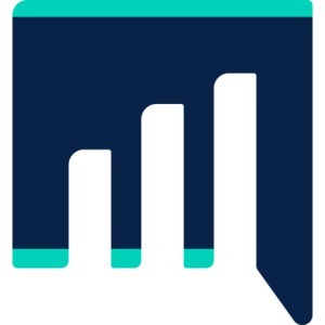 Graphic of a bar chart in blue.